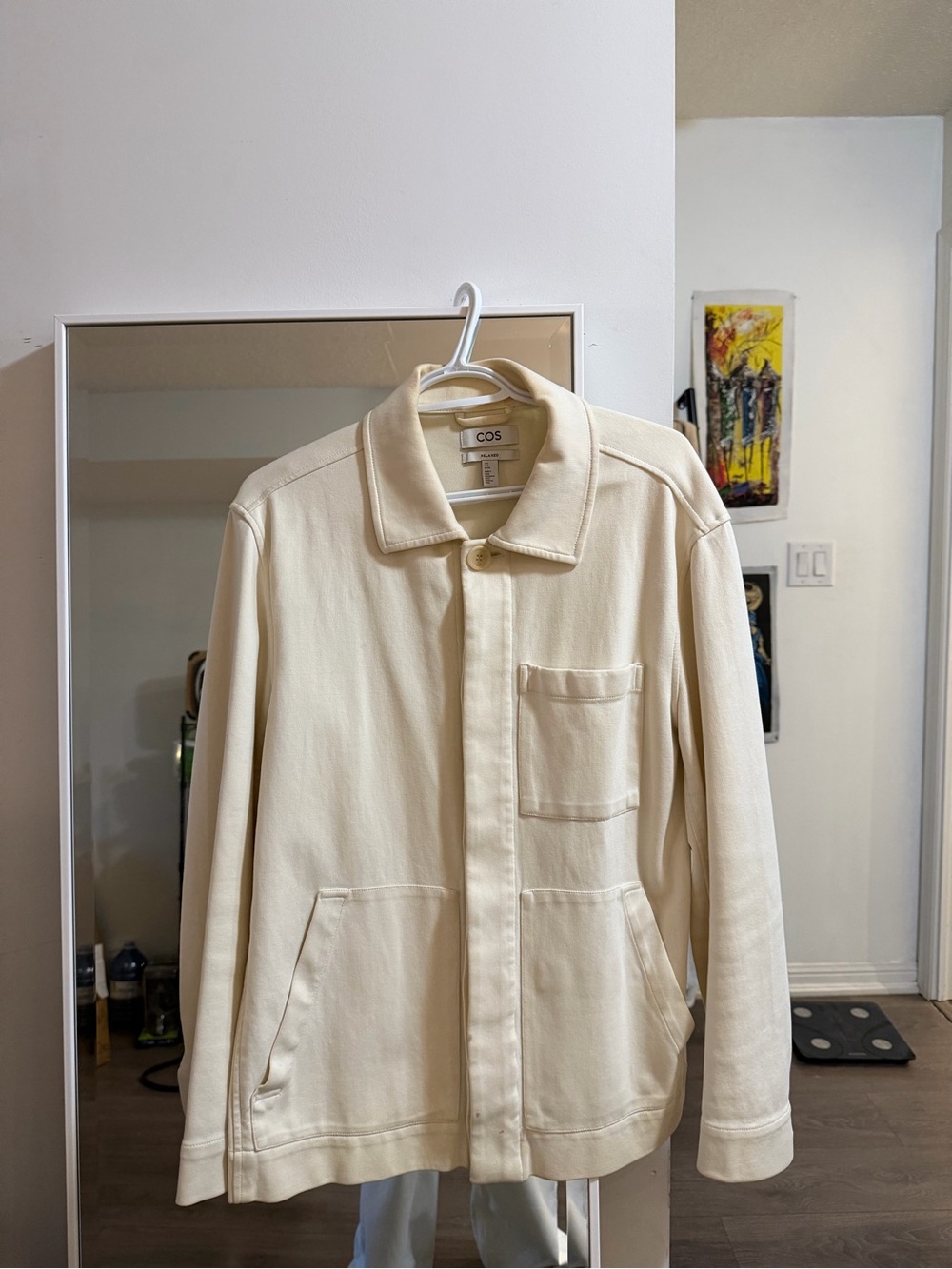 COS Cream Lightweight Worker-Style Shirt Jacket